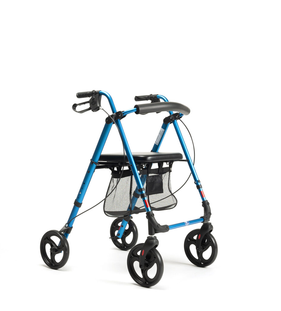 Eco plus blue 3q view - Image in article: Eco-Plia Rollator