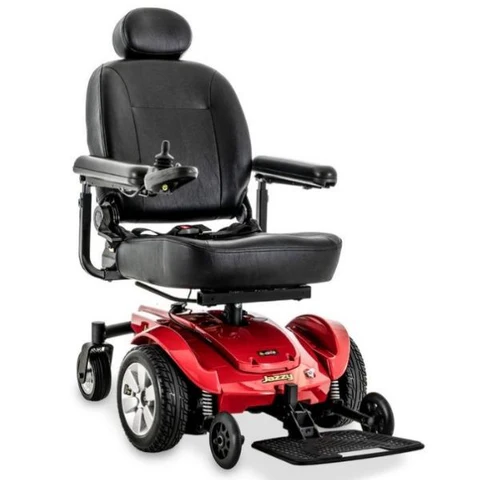 Pride jazzy select mid wheel power chair front view large - Image in article: Pride Jazzy